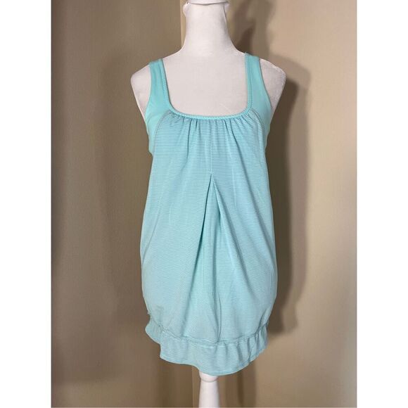 Lululemon Run Times Athletic Tank Top In Heathered Toothpaste (Mint) Size 6 - Picture 1 of 6